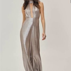 Metallic Halter Maxi Dress, Nasty Gal, never worn, tags still on dress, US 8